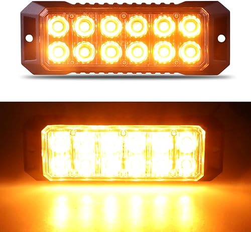 Raryloy Luces estroboscópicas intermitentes con 12 LED para camiones de 12 a 24 V y vehículos, luces LED de advertencia de peligro de emergencia