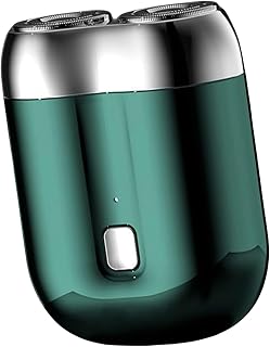 Afeitadora compacta – Afeitadora eléctrica giratoria de doble cabeza | Tamaño de bolsillo | Impermeable recargable para uso en húmedo y seco, apta para viajes, herramienta de aseo
