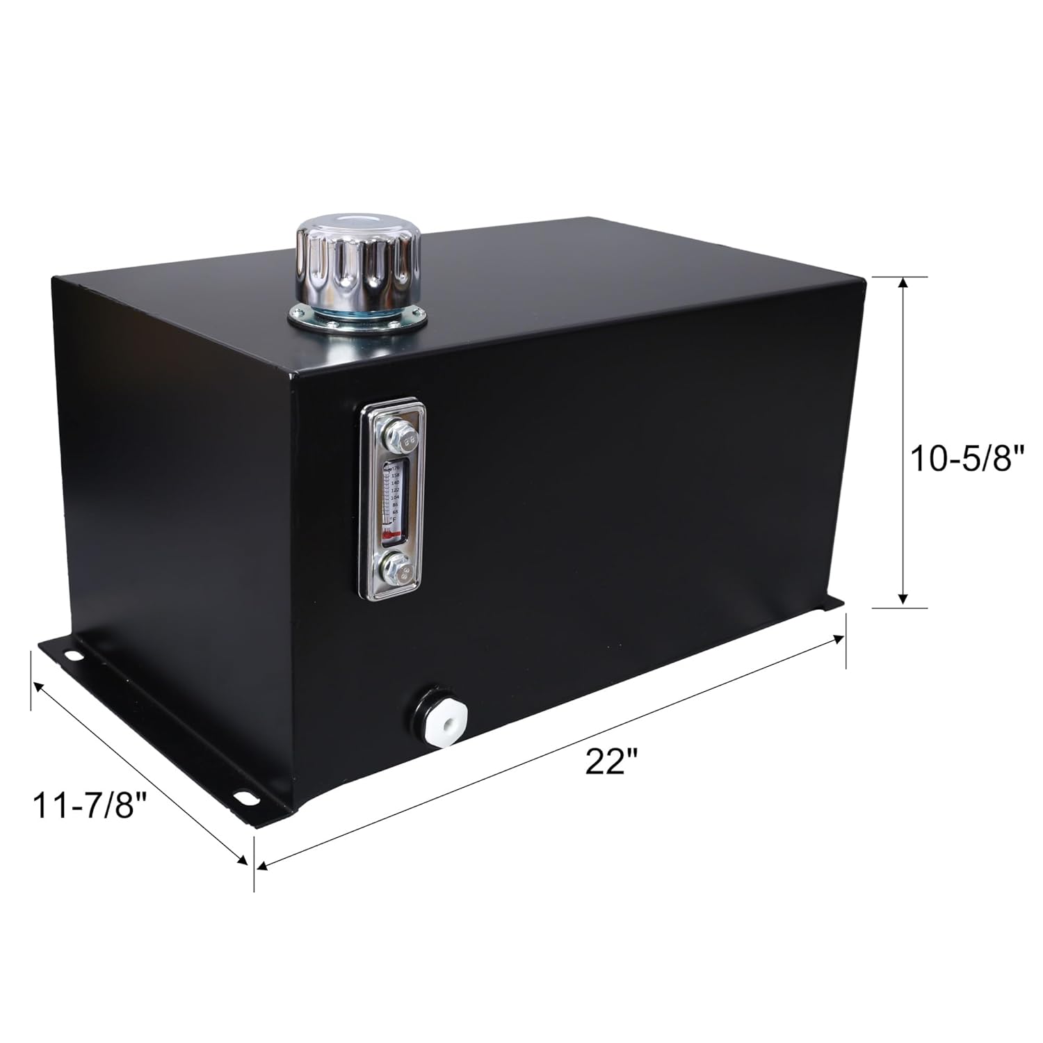 Heavy Duty Hydraulic Steel Tank Reservoir - Fuel Tank with Strainer, Gauge, Filter, Breather Cap for Tractors & Trucks(10 Gallon)