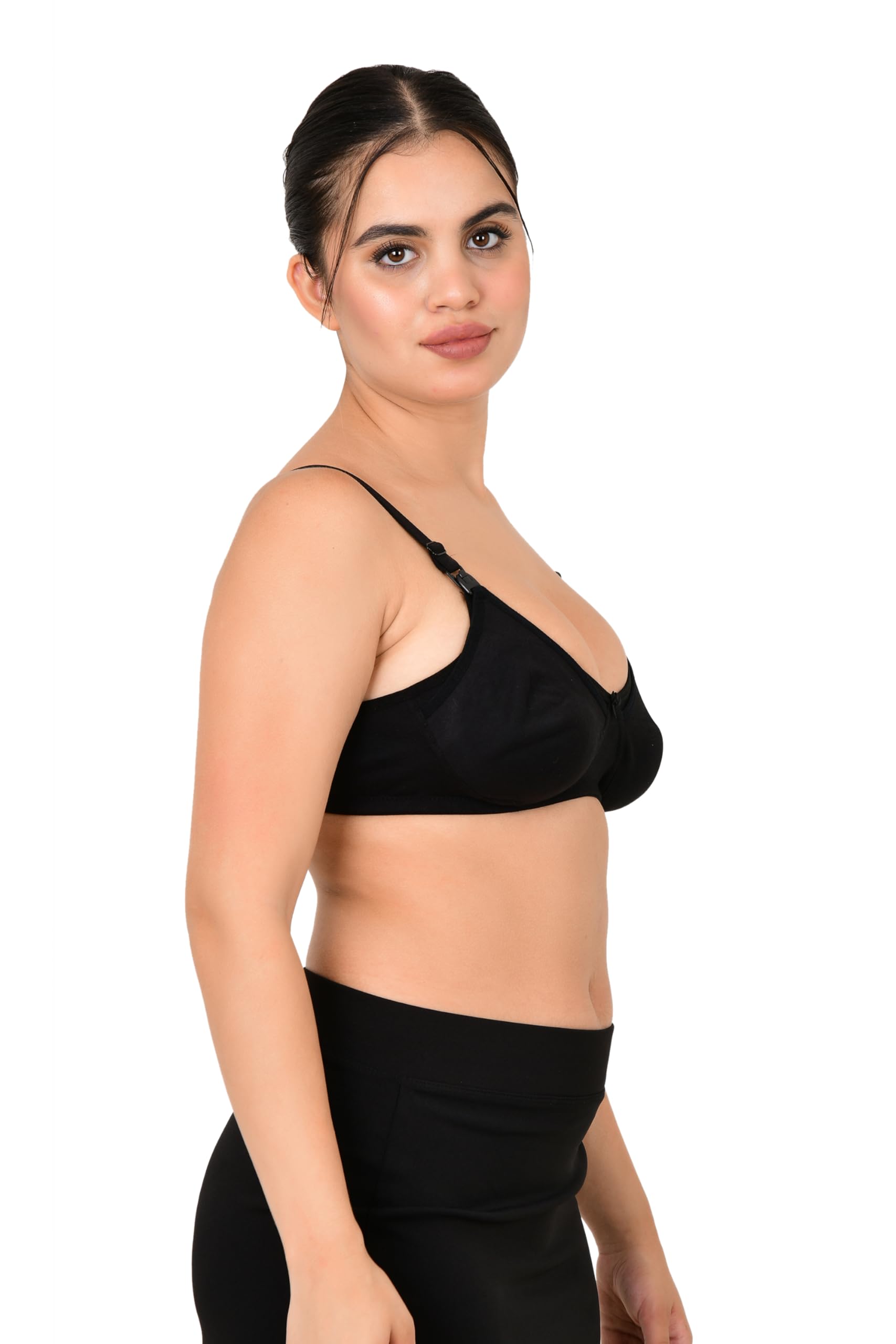 gobles Women's Cotton Full Cup Non-Wired & Non-Padded Feeding Bra | Nursing Bra (Black, Size-30)-picture-37