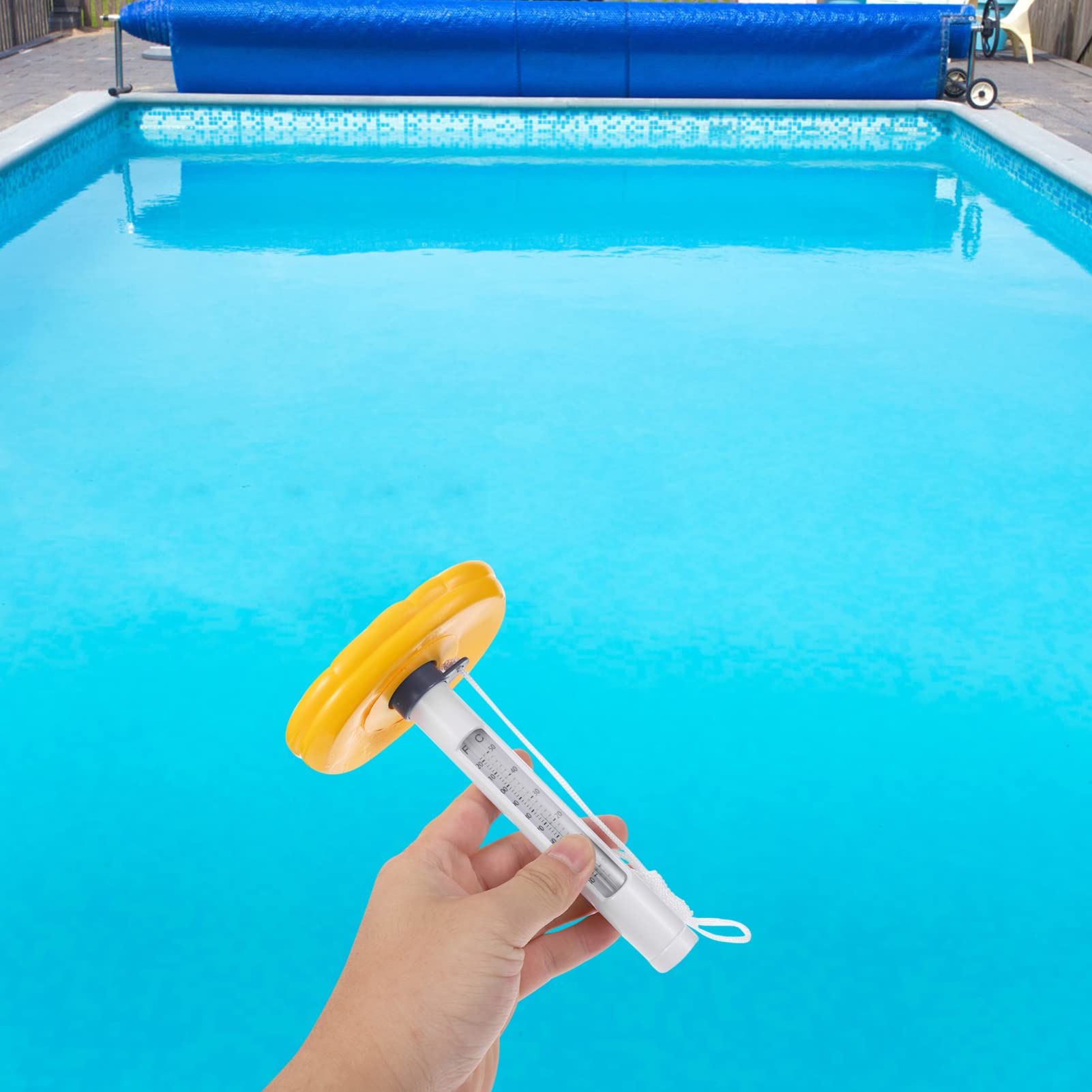 Kisangel 2 Pezzi Termometro Galleggiante per Piscina e Misuratore Temperatura con Display Fahrenheit Pratico e Resistente Include per Facile Bagnarsi