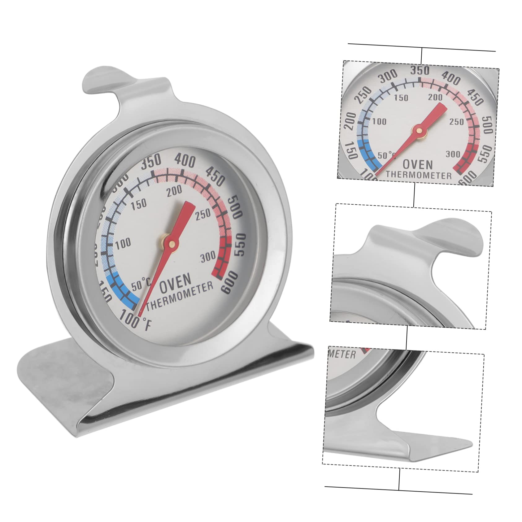 Cabilock 12st Thermometer Sofortig Sensor Ofen Thermostate Rostfreier Stahl Silver