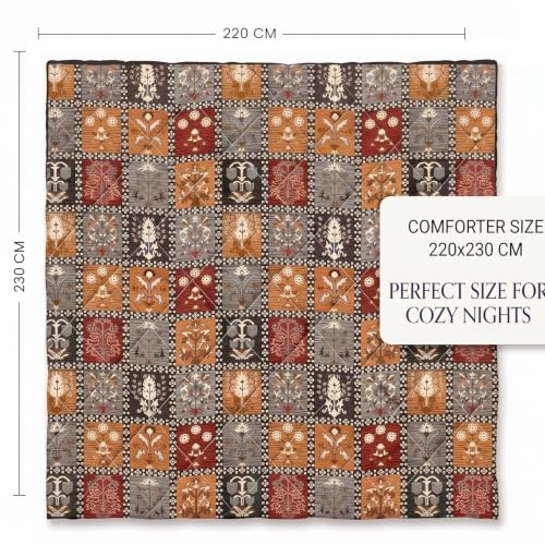 Image of BSB HOME 220 GSM Microfiber Comforter for Double Bed, Ultra Soft Quilted AC Comforter, Lightweight All Season Blanket, Breathable, Durable & Skin Friendly, 86 x 90 Inches (220 x 230 cm) - Warm Amber