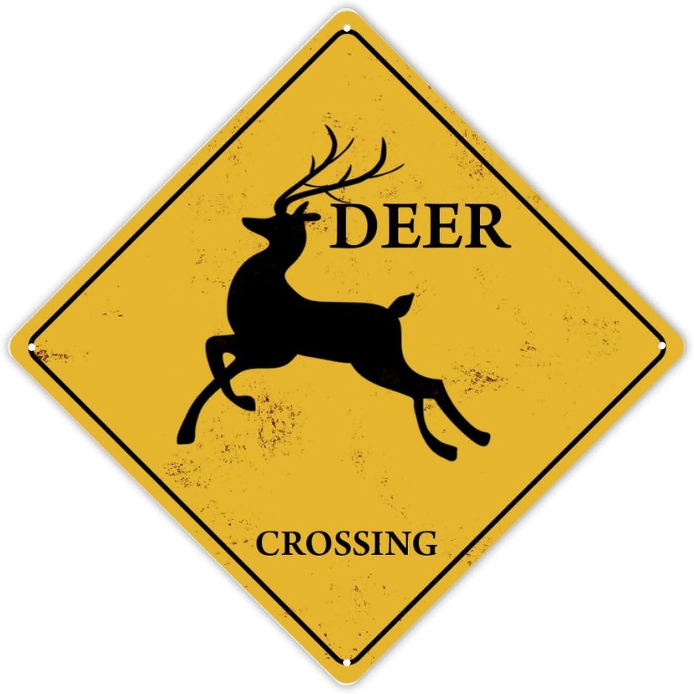 Deer Crossing Xing Sign Beware of Moose Elk Metal Sign Deer Silhouette Warning Sign Novelty Crossing Zone Sign Wall Decor for Farm Yard Front Door Indoor Outdoor Street Sign 15x15 inch