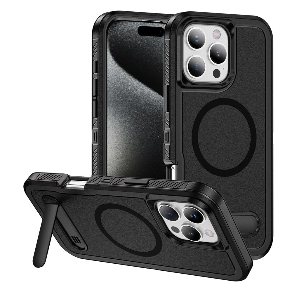 Coque rigide iPhone 16 Pro double couche noire protégeant des chutes de hauteur d'homme - 7
