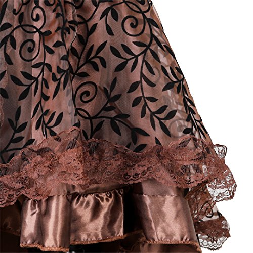 Grebrafan Steampunk Midi Skirt for Women Tulle Multi Layered High Low Outfits Party4