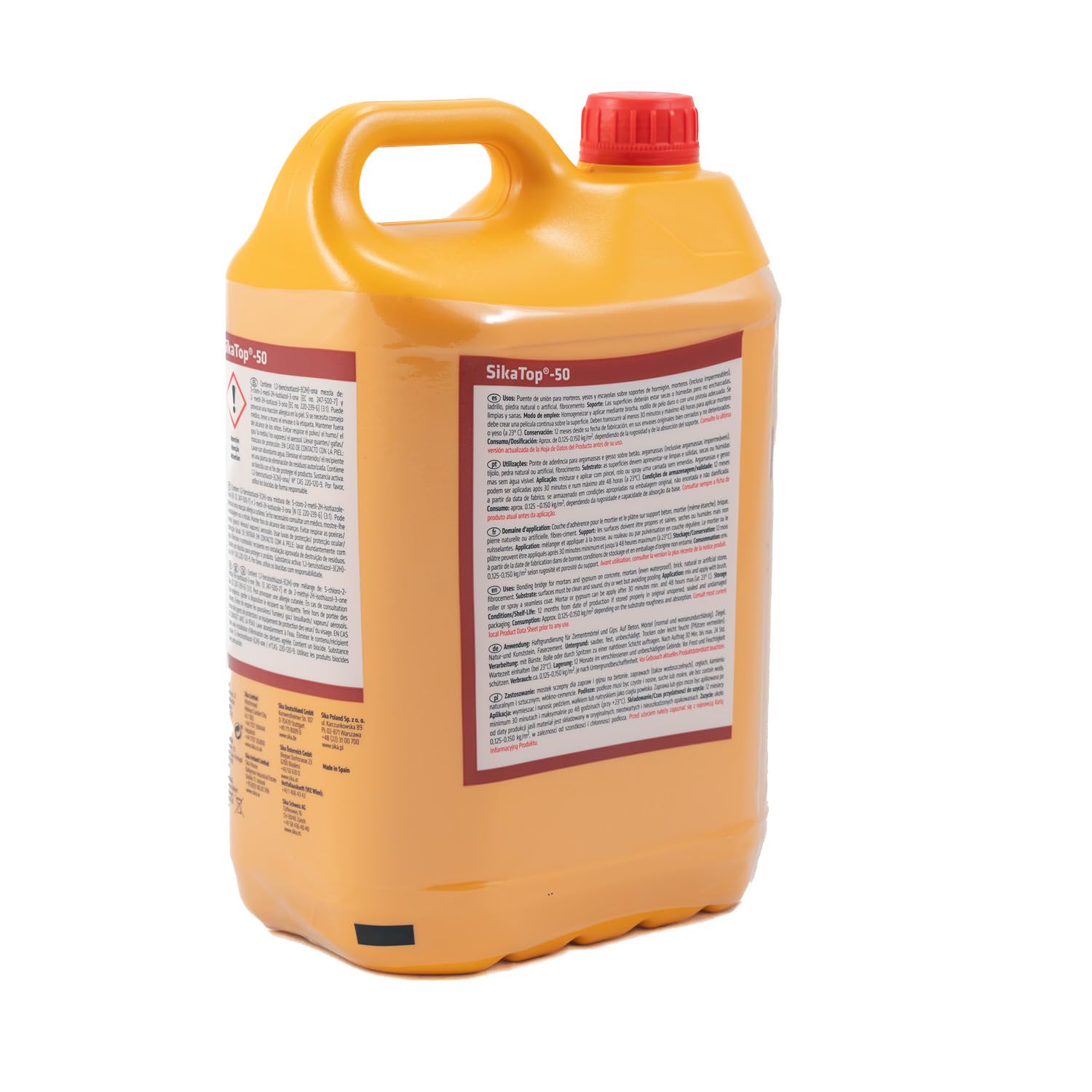 SIKA - Resina de Unión - SikaTop 50 - Blanco - Imprimación de adherencia listo para su uso para morteros y yesos - Utilizar como puente de adherencia - 5kg