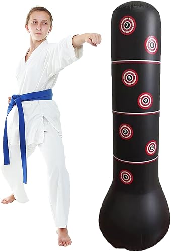 Saco de boxeo para niños, saco de boxeo inflable, boxeo para niños, ponche silencioso, saco de boxeo para niños de 3 a 5 años, juegos familiares