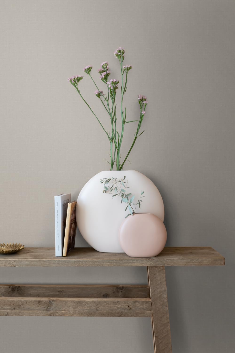 ESTAhome Tapeta lniana tekstura taupe 53 cm x 10.05 m