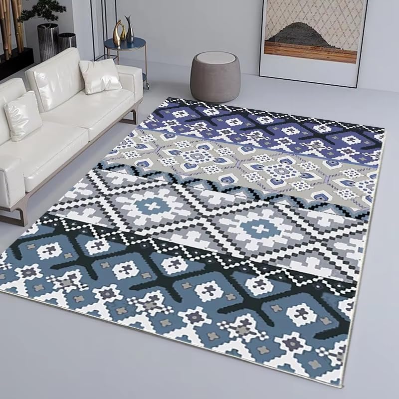 Tapis marocain salon grand format style ethnique classique doux