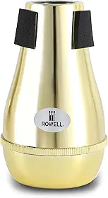ROWELL Trombone mudo ABS Trombone silenciador leve dourado trombone mudo mudo mudo com interface de esponja de alta densidade, mudo para ensinar e aprender trombone