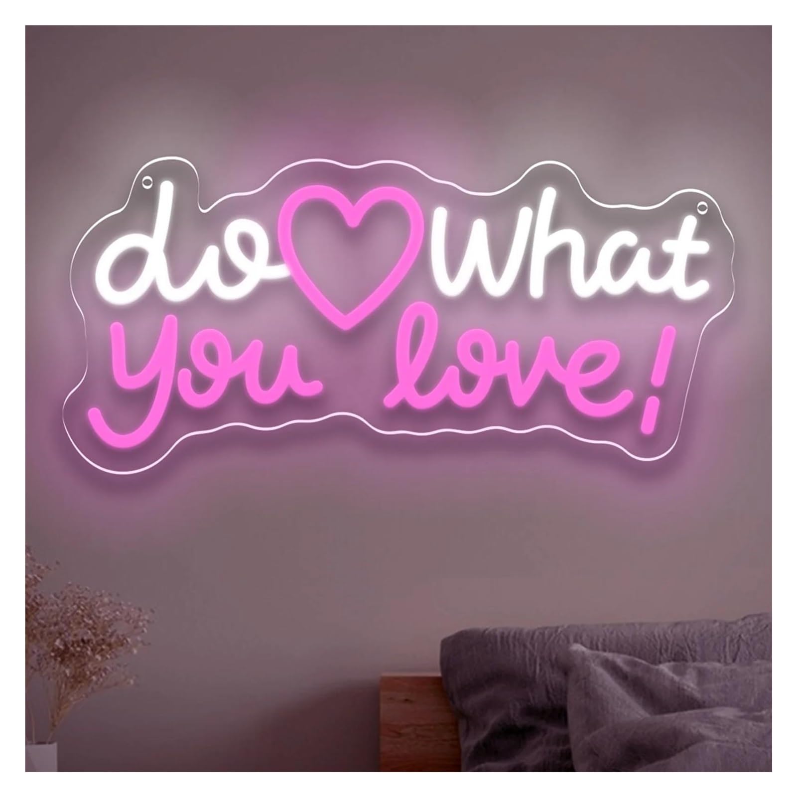 RONGCH Hanging Art Signs Do What You Love Neon Sign Dimmable USB Inspirational LED Light for Bar Bedroom Office Wall Art Decor 40.6cmx19.1cm