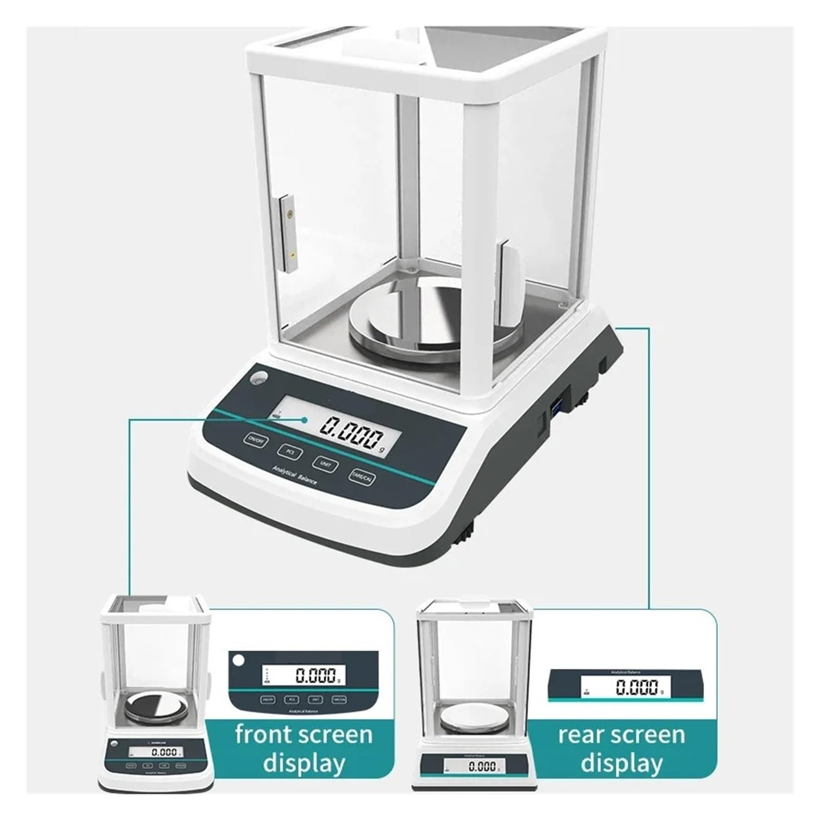Balanza analítica digital Báscula de laboratorio Microbalanza Balanza de precisión electrónica 200 g 300 g Rango 0.001 g Resolución Respuesta Rápida(FA2003S (200g 1mg))