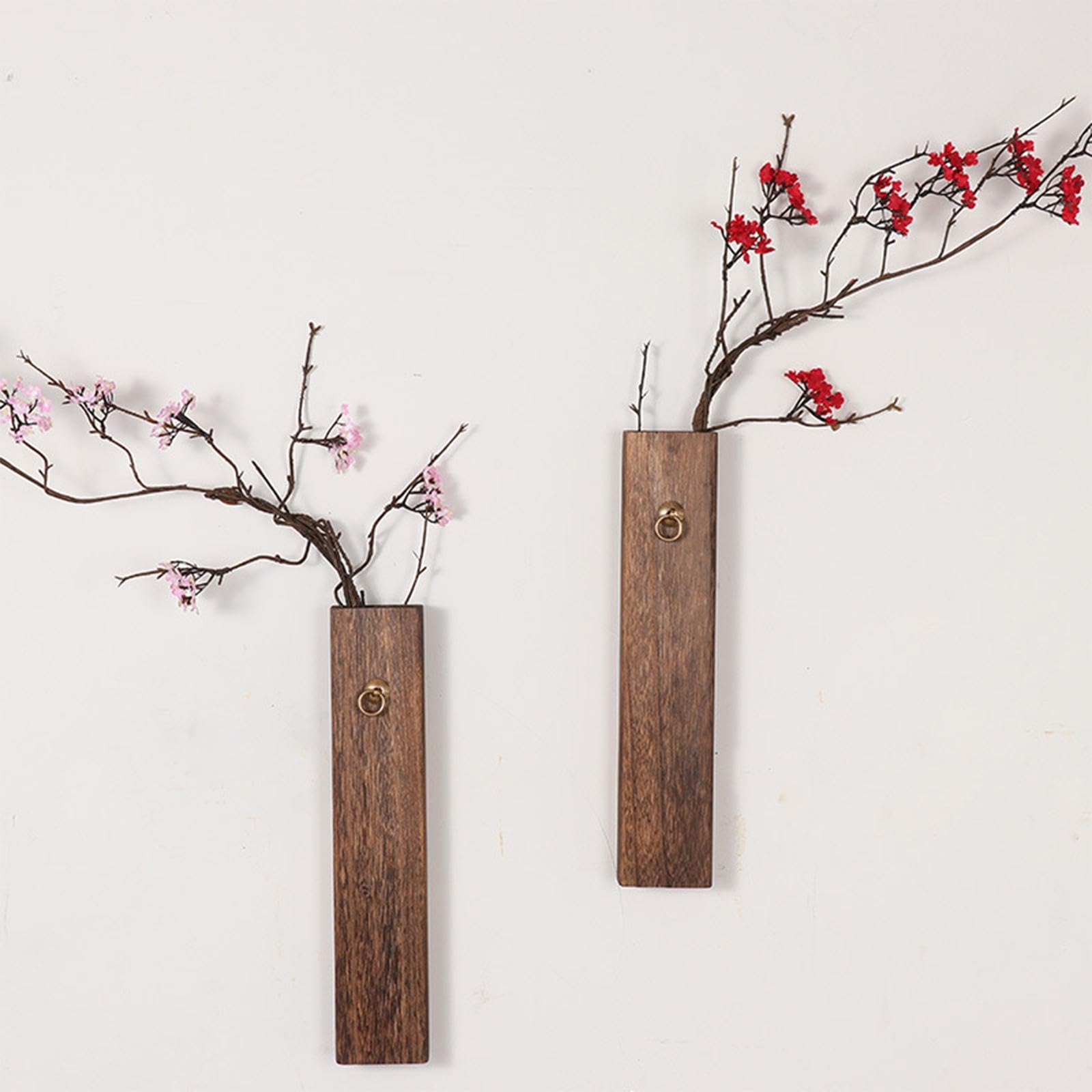 Amazon.co.jp: Milageto 木製壁掛け花瓶、オフィス、ティー
