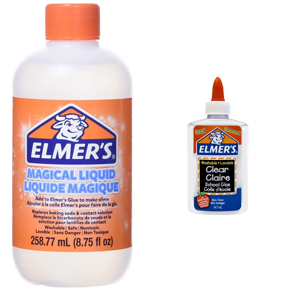Elmer's Glue Slime Magical Liquid Activator Solution and Clear School ...