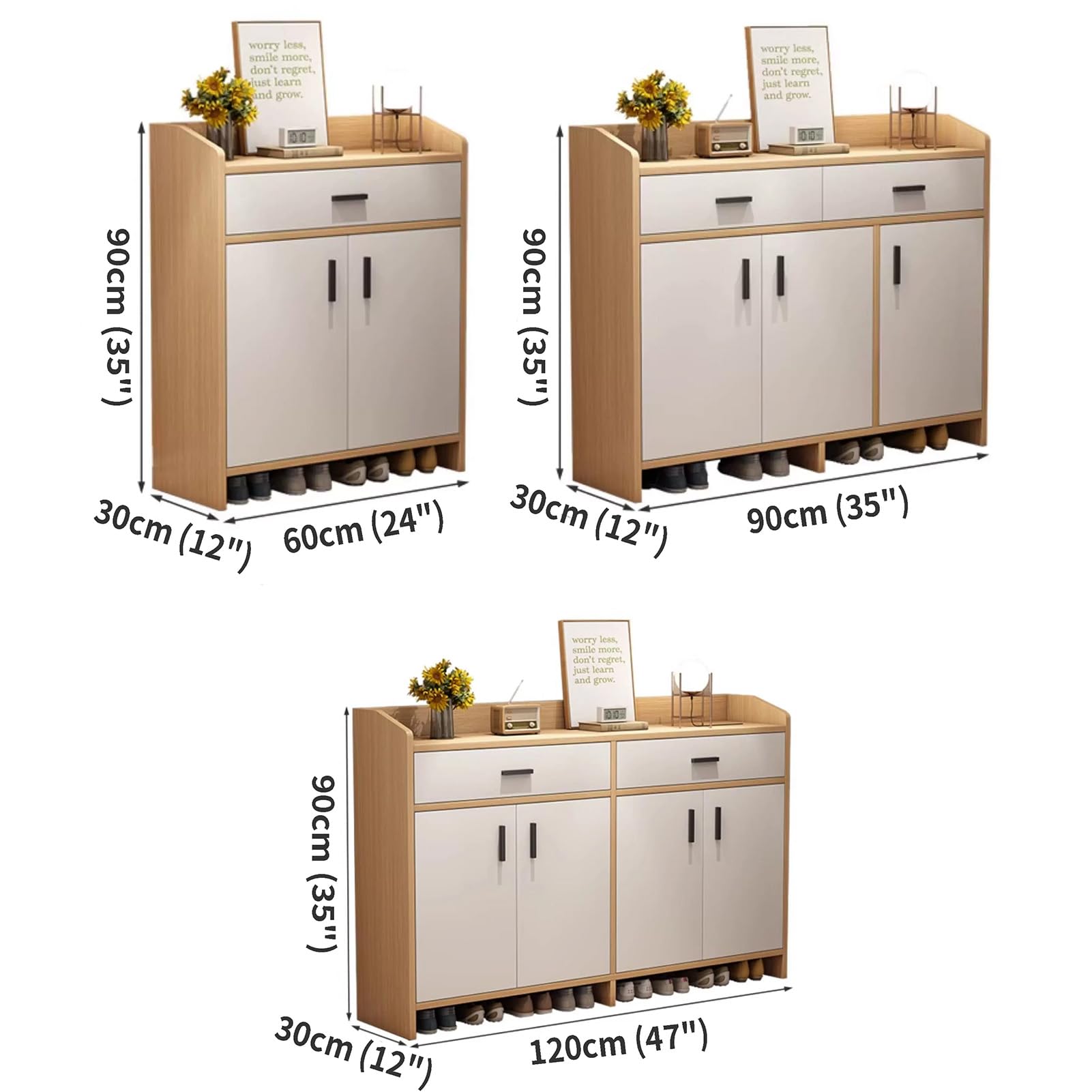 Mueble Zapatero 6 Niveles con 2 Cajones, Estantes Ajustables