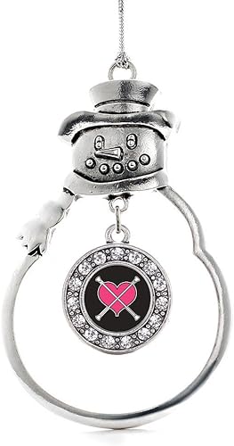 Inspired Silver - Adorno de muñeco de nieve con colgante circular de plata con circonita cúbica