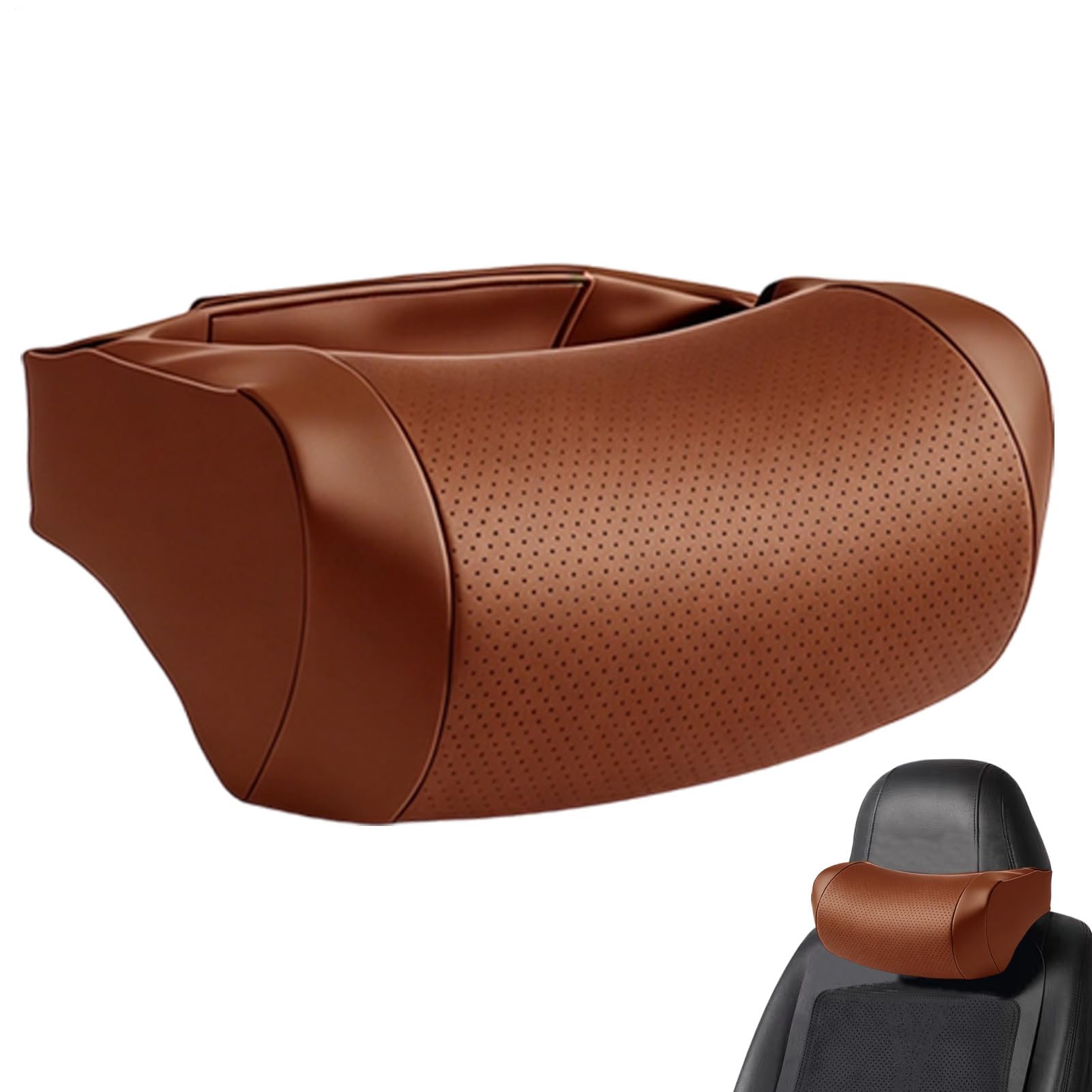 Muiltvoe Car Headrest - Ergonomic Leather Universal Support,Car Neck Support Seat Headrest Pillow - for SUV RV Sedan Automotive Vehicle Interior Travel Road Trip Driving Fatigue Driver