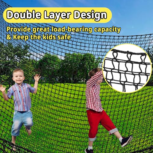 image for Toriexon Climbing Cargo Net - 6.5' x 9.8', Double Layer Playground Saf