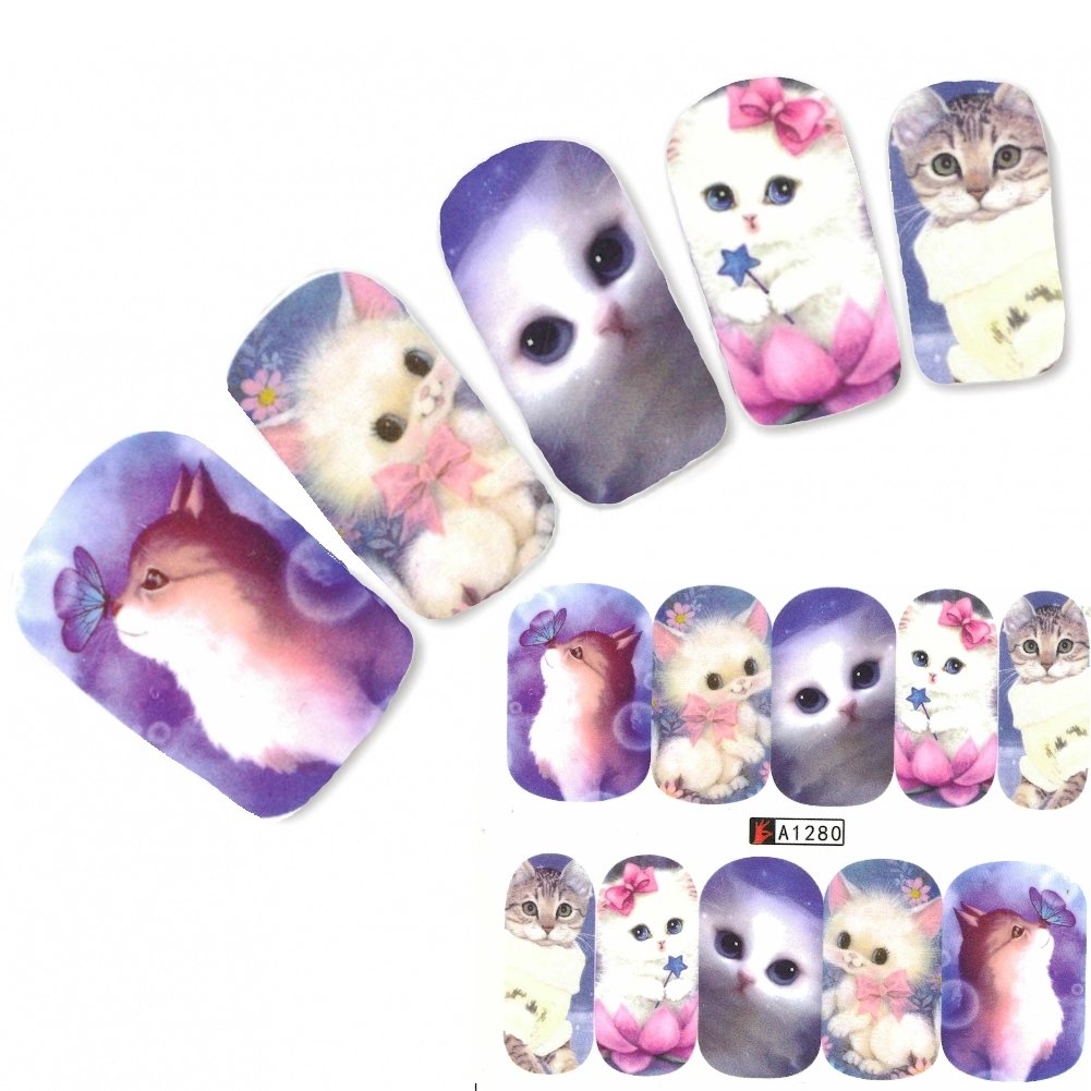 JMEOWIO Nagelaufkleber – 8 Blatt Mit Tier-Motiven | Selbstklebend, Für Nageldesign & DIY Nail Art