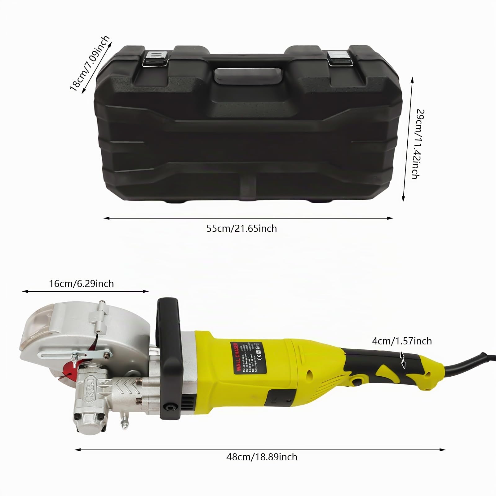 Fraiseuse électrique de rainure 4000W, rainureuse maçonnerie 6500 tr/min, machine à rainurer le béton