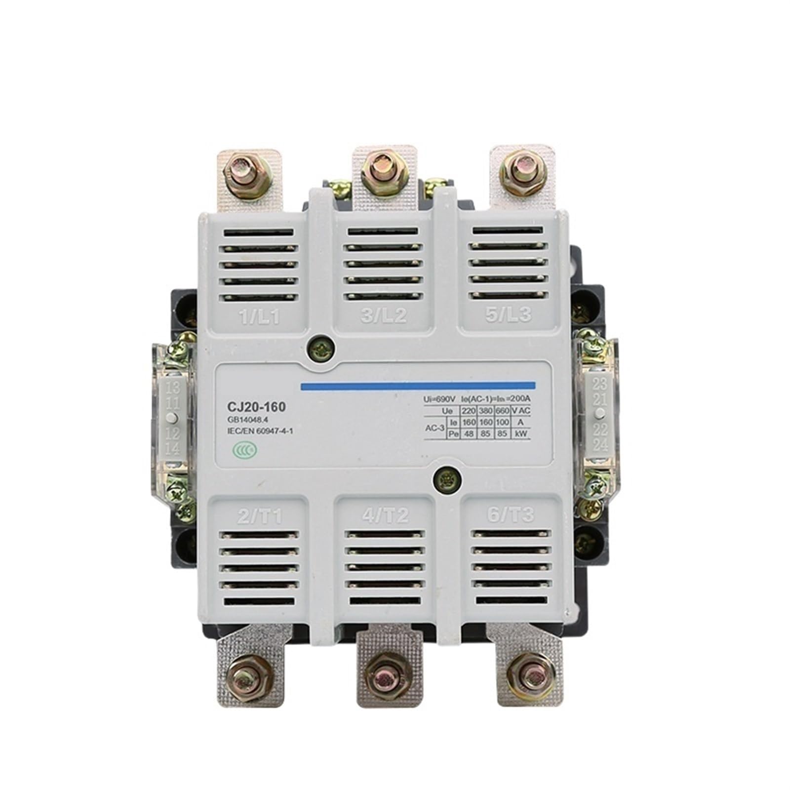 Contacteur CA triphasé CJ20-160 avec bobine 380V pour commande industrielle de puissance 160A