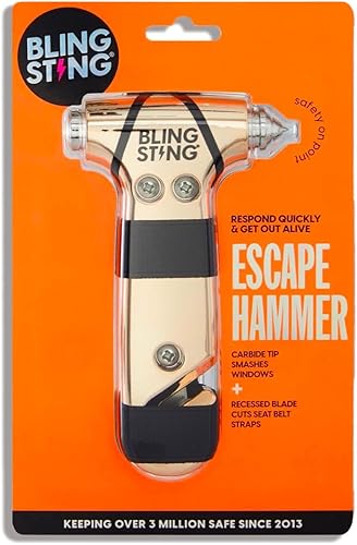 Miniatura 2 de BlingSting Glammer Martillo de seguridad  Herramienta de martillo de escape de emergencia, cortador de cinturón de seguridad y herramienta de rotura