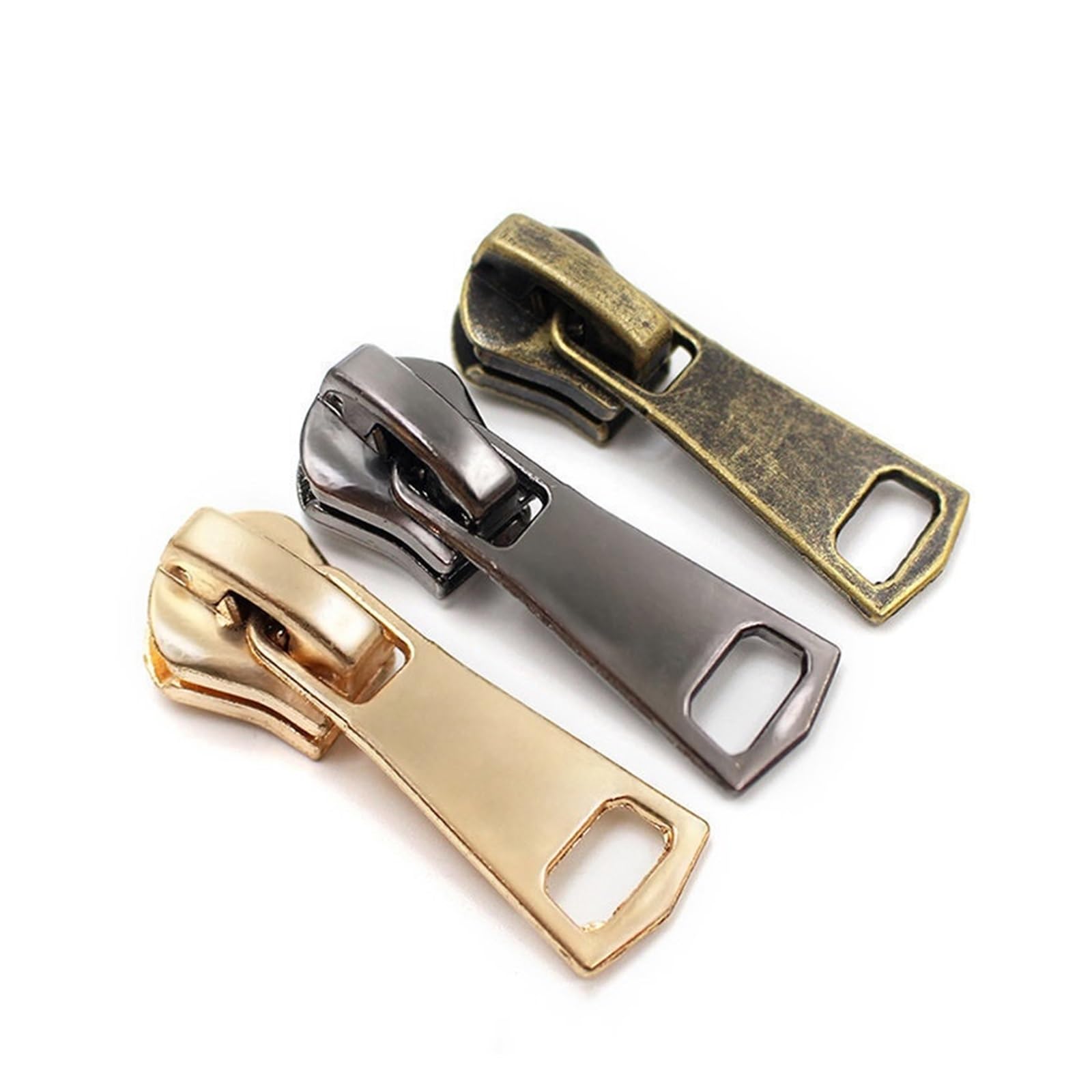 Tirones para deslizamientos de cremallera de metal Deslizador de cremallera for cremalleras metálicas, cinta decorativa reversible, cabezal extractor de cremallera, kit de reparación, cremalleras for