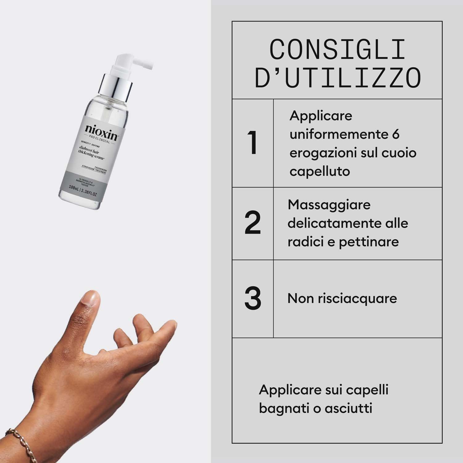 Nioxin Density Defend Diaboost Siero Fortificante per Capelli - Trattamento Senza Risciacquo per Cuoio Capelluto - con Niacinamide (100ml)