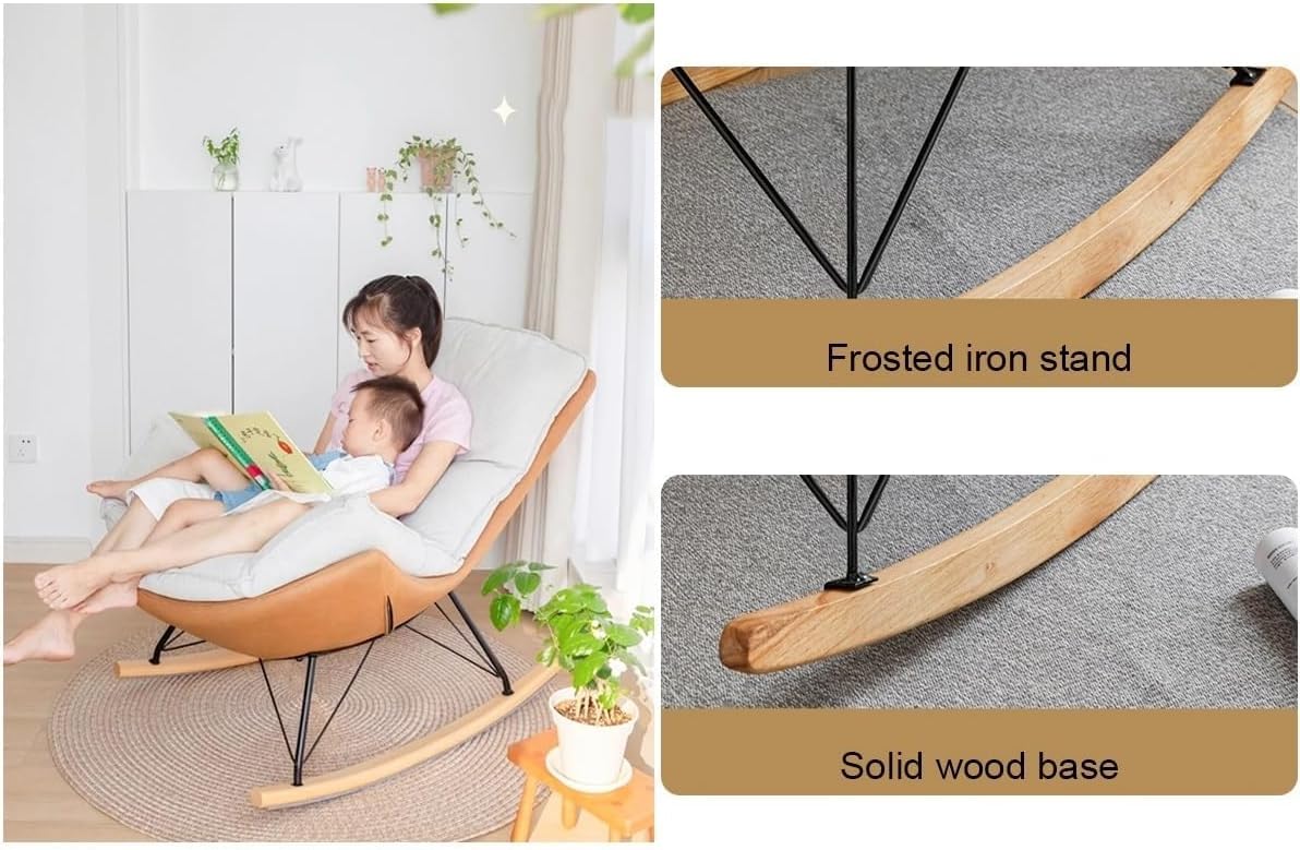 Juego de Mecedora y reposapiés de Ocio, Mecedora con Taburete para pies, Silla Relajante para balcón, Mecedora reclinable para Sala de Estar, sillón Moderno, Silla para Dormir Suave, Silla d