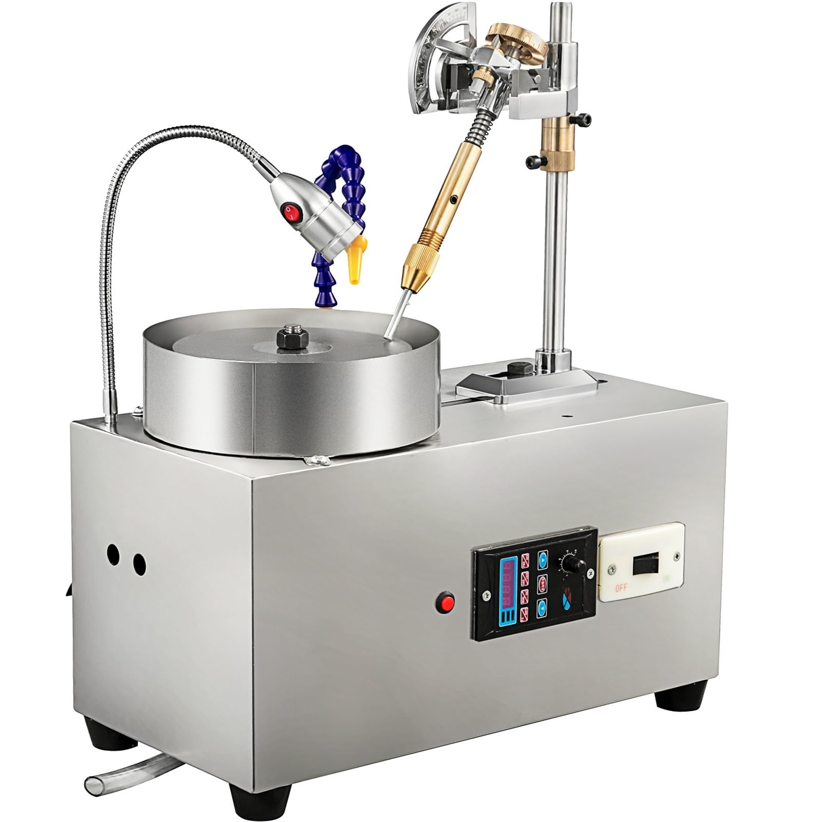 CUDTAPI 180W Gemstone Faceting Machine Faceted Manipulator Led Light Water Pump 2800RPM Flat Gemstone Processing Jade Angle Polisher
