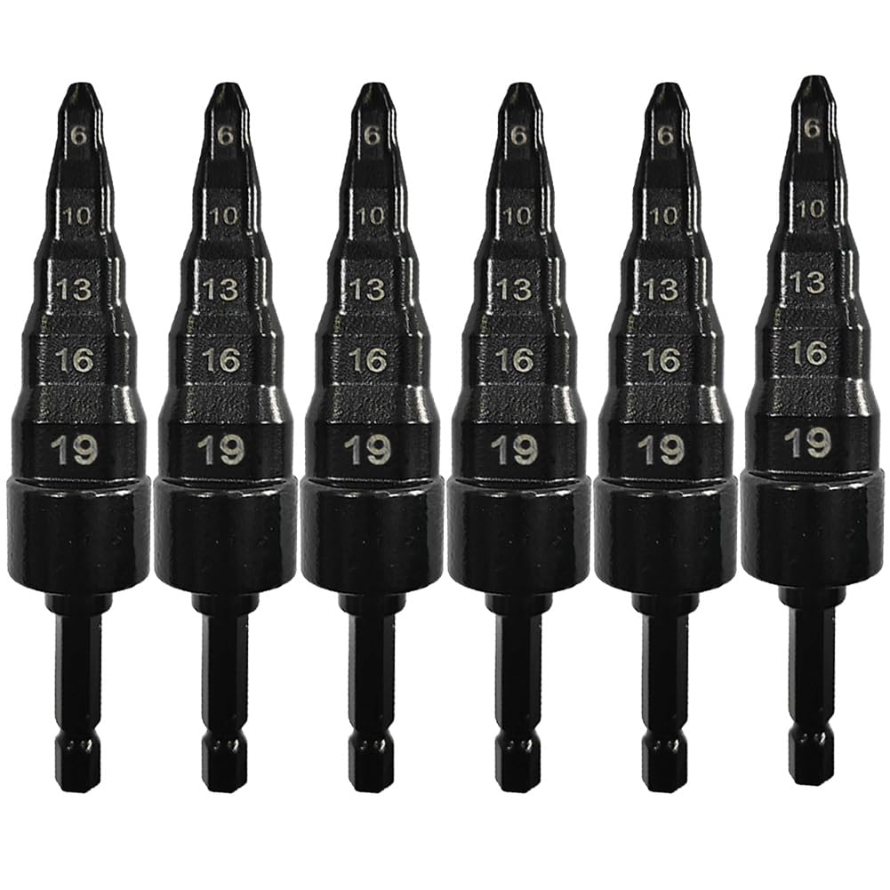 6Pcs Pipe Expander Air Conditioner Copper Pipe Expander Copper Tubing Tools Swaging Drill Bit Swage Tube Expander Soft HVAC Repair B