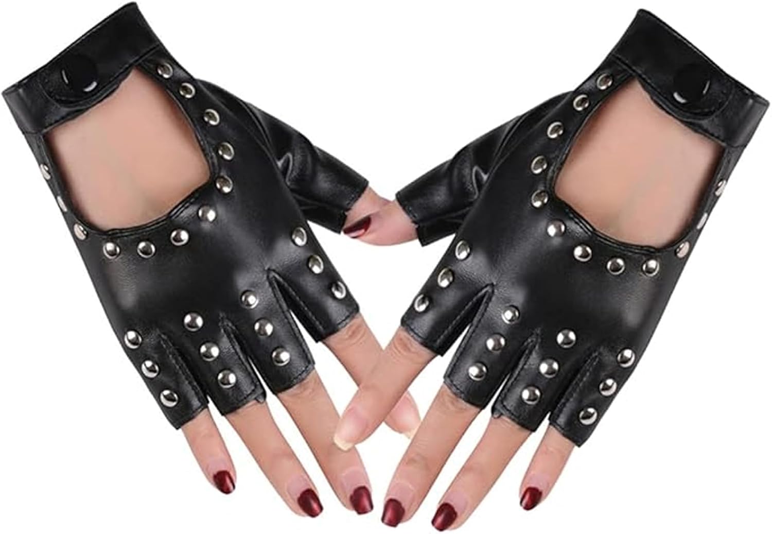 Tazweeq Black Fingerless Gloves,...