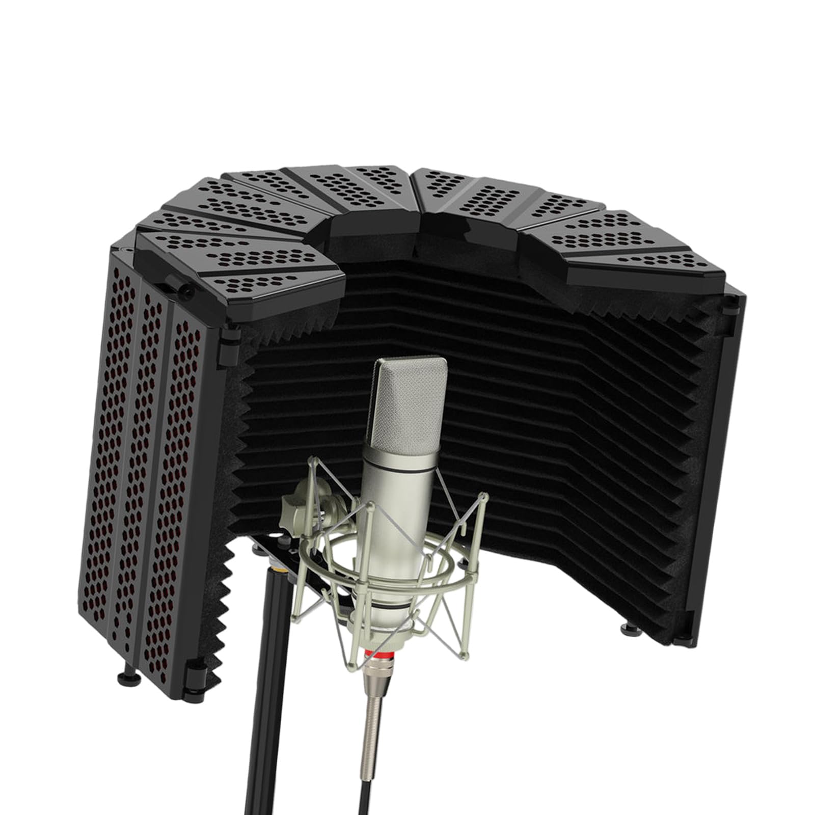 MultiLayer ABS Microfono Sound Shield Montaggio Rapido Microfono Scudo Isolamento per Podcaster Creatori di Contenuti Viaggio Strumento Audio Friendly