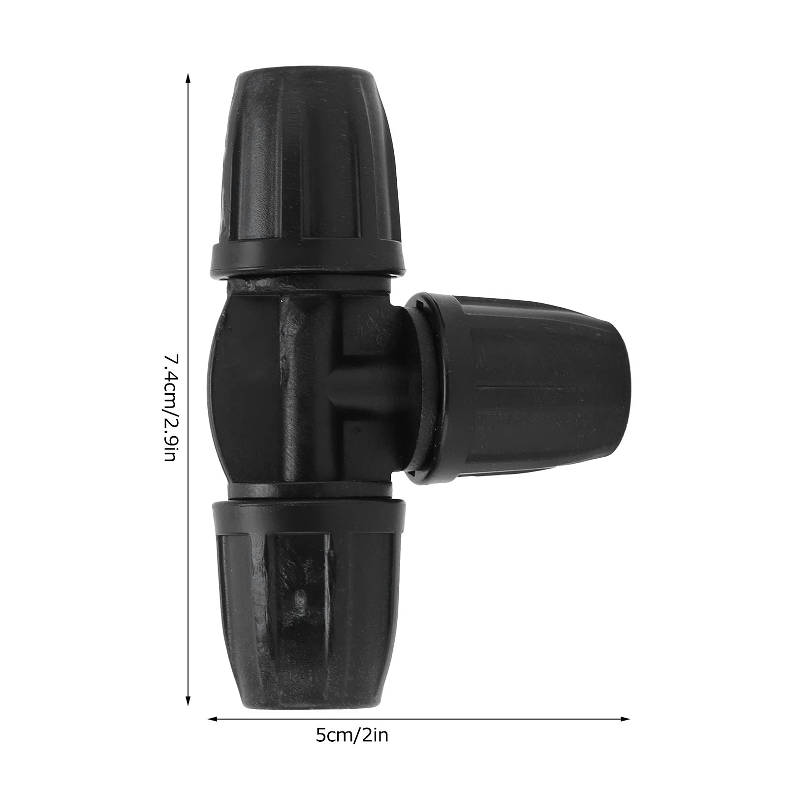 Duokon Tee Connector,10Pcs 8/11 Barbed Tee with Lock Pipe Connector 3-Way Adapter Water Pipe Joints for Hose Drip Irrigation System - Image 2