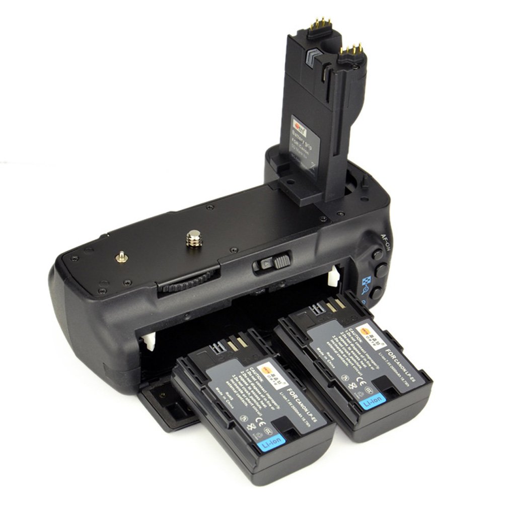 DSTE Télécommande Vertical Batterie Poignée Titulaire pour Canon EOS 5D Mark II 5D2 DSLR Caméra comme BG-E6 avec 2-pack LP-E6