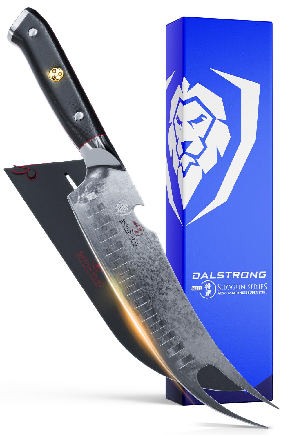 DALSTRONG - Pitmaster BBQ & Meat Knife - 8" - Shogun Series - Forked Tip & Bottle Opener - Japanese AUS-10V Super Steel - w/Sheath