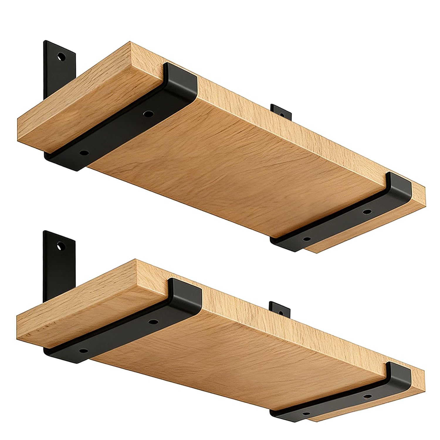 Snapklik.com : Shelf Brackets 8 Inch 4PCS Heavy Duty Frosted Black Wall