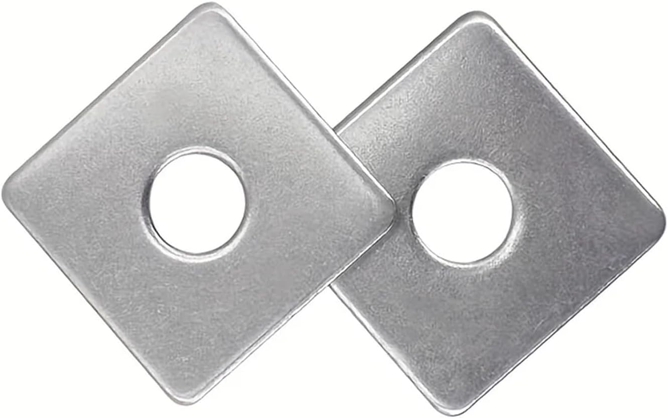 50 Pcs M6 Square Washers, 304 Stainless Steel Extra Thick Flat for Nuts & Bolts, Heavy Duty for Thin Sheet Metal Hardware Accessories