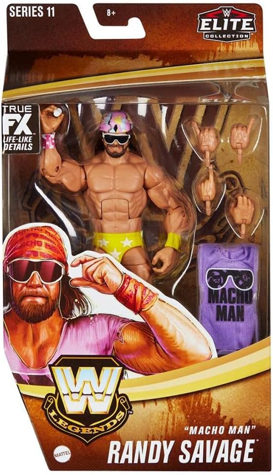 Super Big Clearance! WWE Randy Macho Man Savage Legends Series 11 Elite Collection Wrestling Action Figure (Cream of The Crop Yellow)