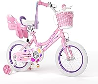 Vista 19 de XJD Bicicleta para niñas de 2 a 12 años de edad, bicicleta para niños de 12 a 20 pulgadas, con ruedas de entrenamiento y cesta Flor Rosa