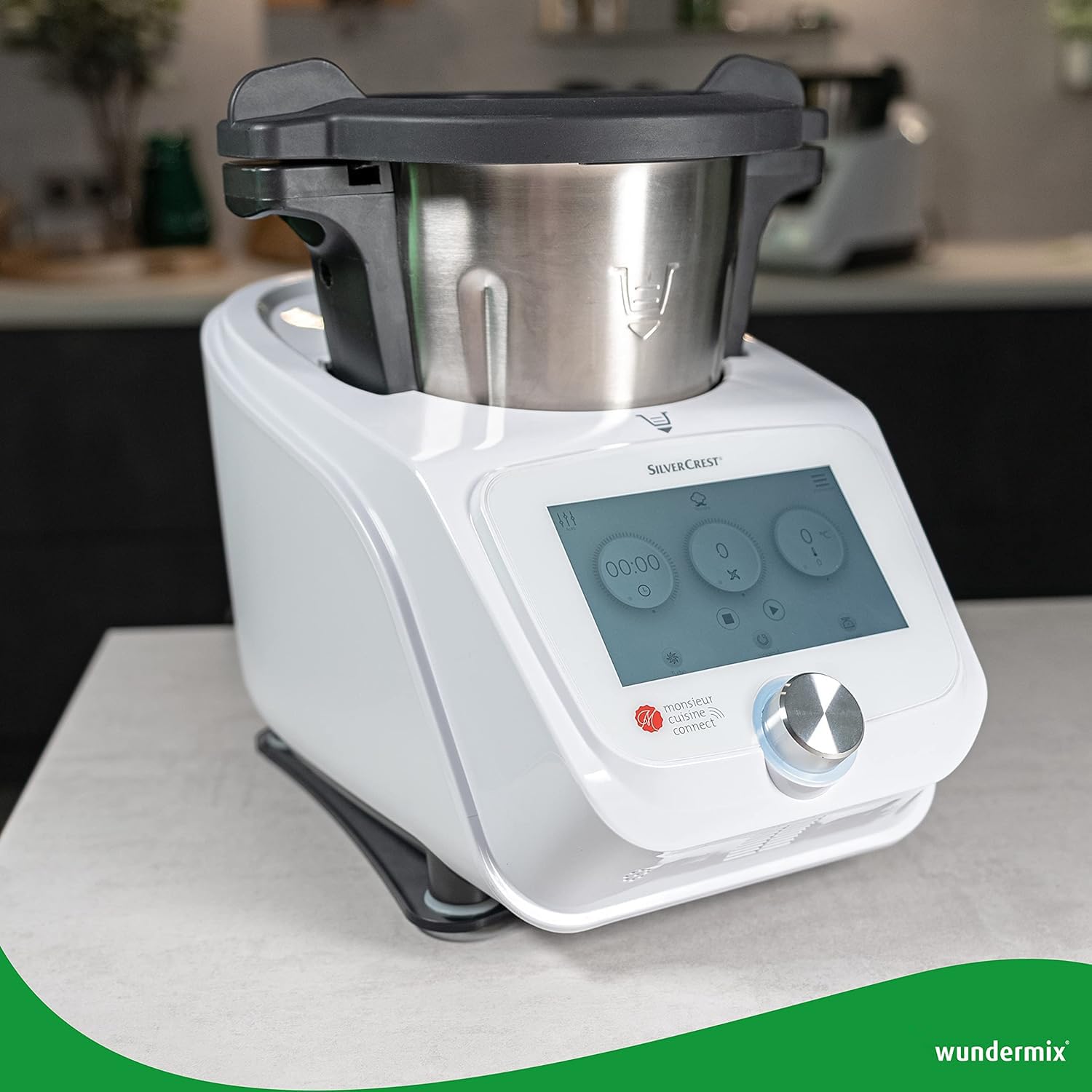 Wundermix - EasySlider Tavola scorrevole in vetro acrilico per Monsieur Cuisine Smart • Guida per robot da cucina Monsieur Cuisine • Piastra scorrevole per MC Smart • Base scorrevole Monsieur Cuisine