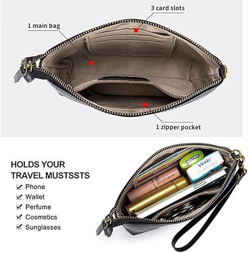 Miniatura 5 de Monederos pequeños para mujer, bolsos cruzados de cuero, monederos de pulsera, bolso de mano pequeño