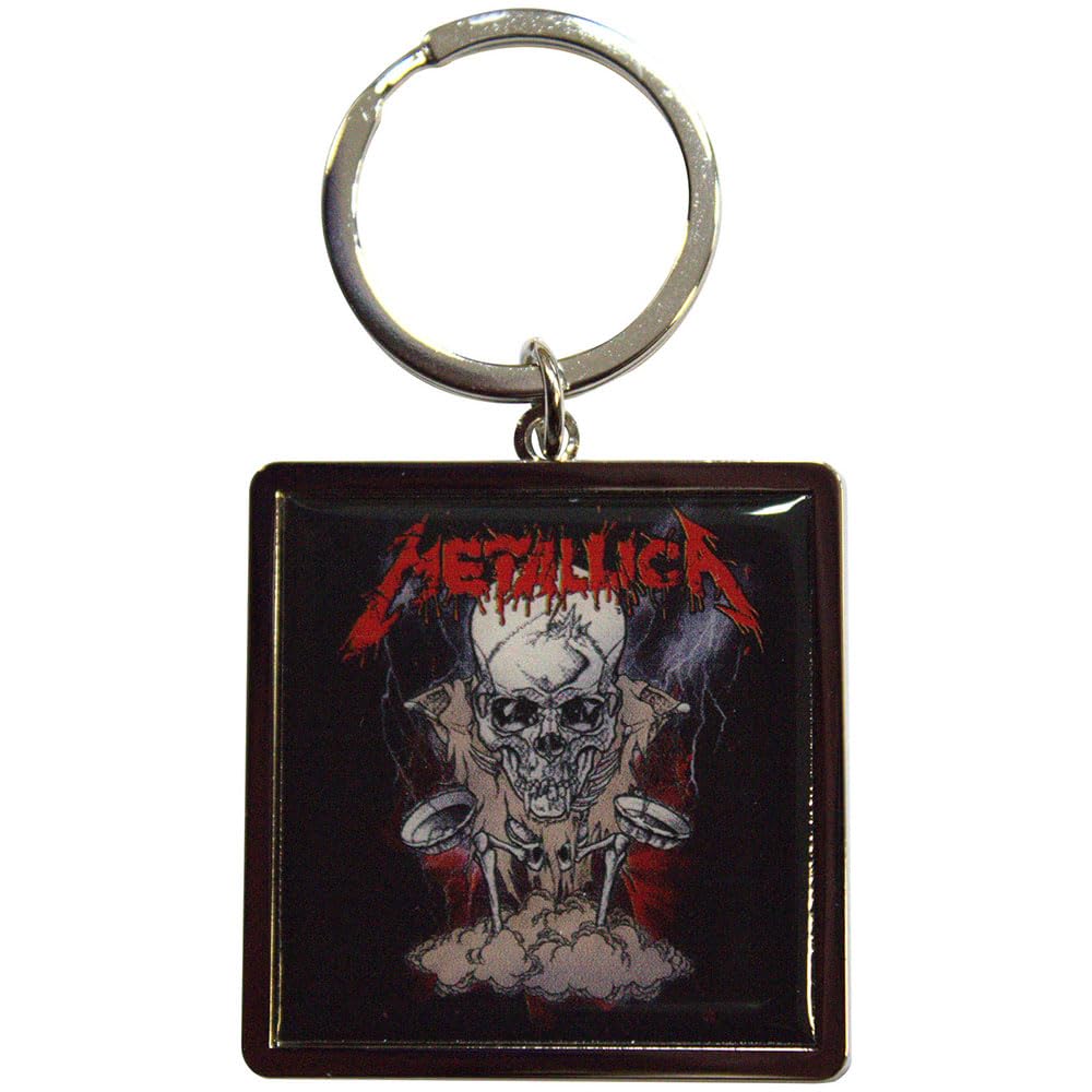 Rock Off Officially Licensed Products Unisex Black Metallica Skeleton Poster Keyring Keychain