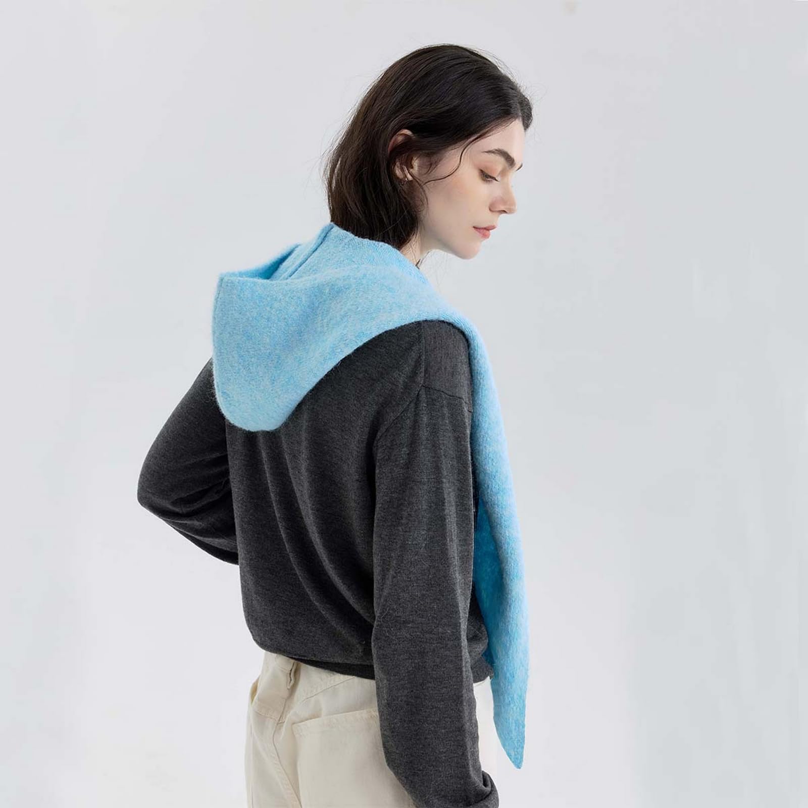 Foulard Donna Sciarpa Con Cappuccio Scaldacollo Lavorato A Maglia Cappello Da Autunno E Inverno Caldo Scialle Cappotto Alla Moda