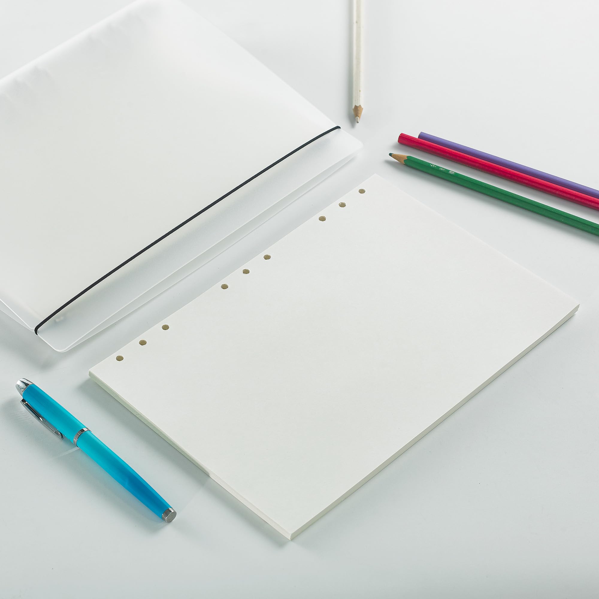 90 Feuilles Vierges B5 100g/m² - Papier Épais Non Ligné, 9 Trous - Pour Croquis, Journal, Mind Mapping