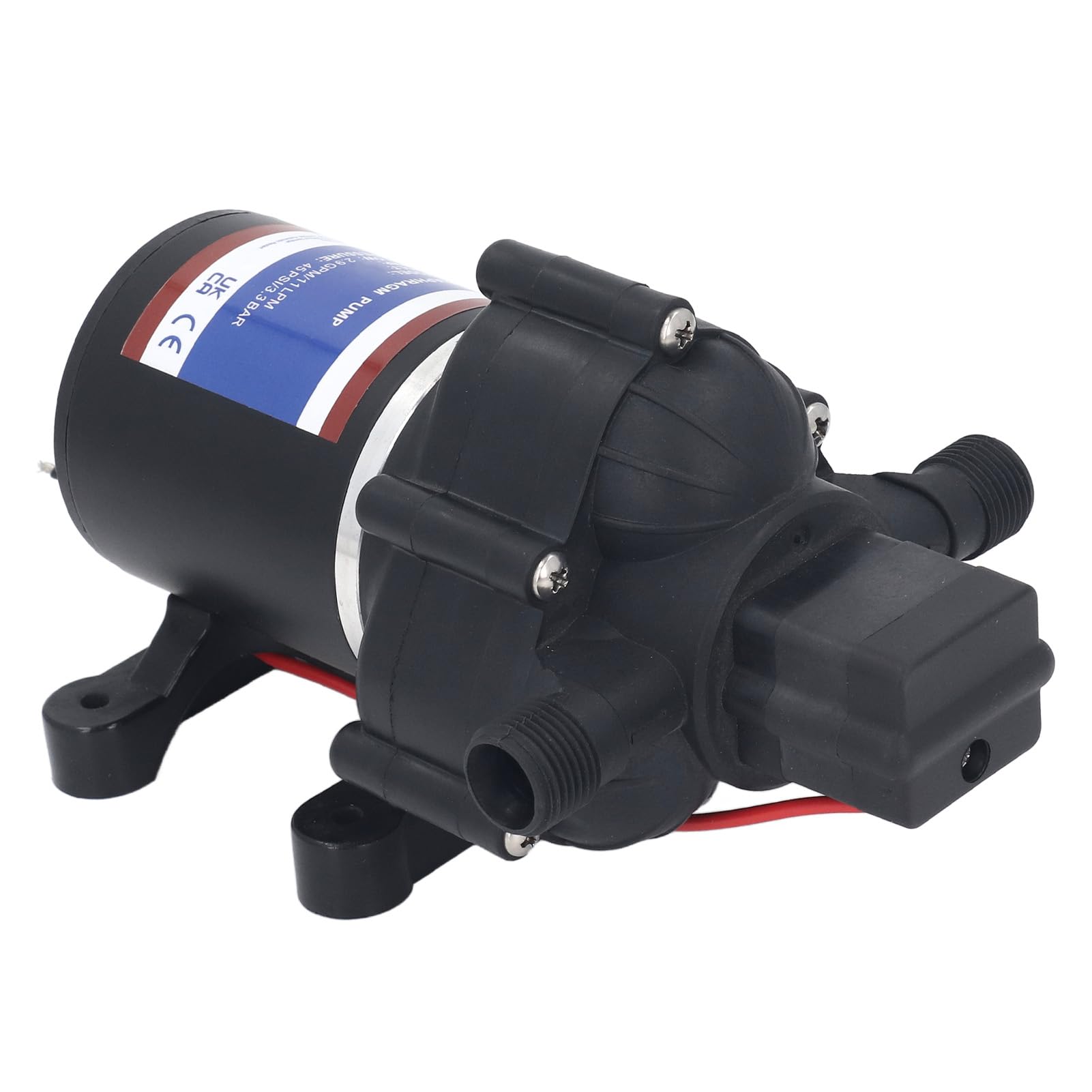 Luocute Membranowa Pompa Wodna, 45PSI 2,9GPM, Elektryczny, Samozasysający, Przenośny Wzmacniacz Ciśnienia z wtyczką Zasilania, do Jachtu Morskiego RV. Domowa Kuchnia Łazienka Wąż (12V)