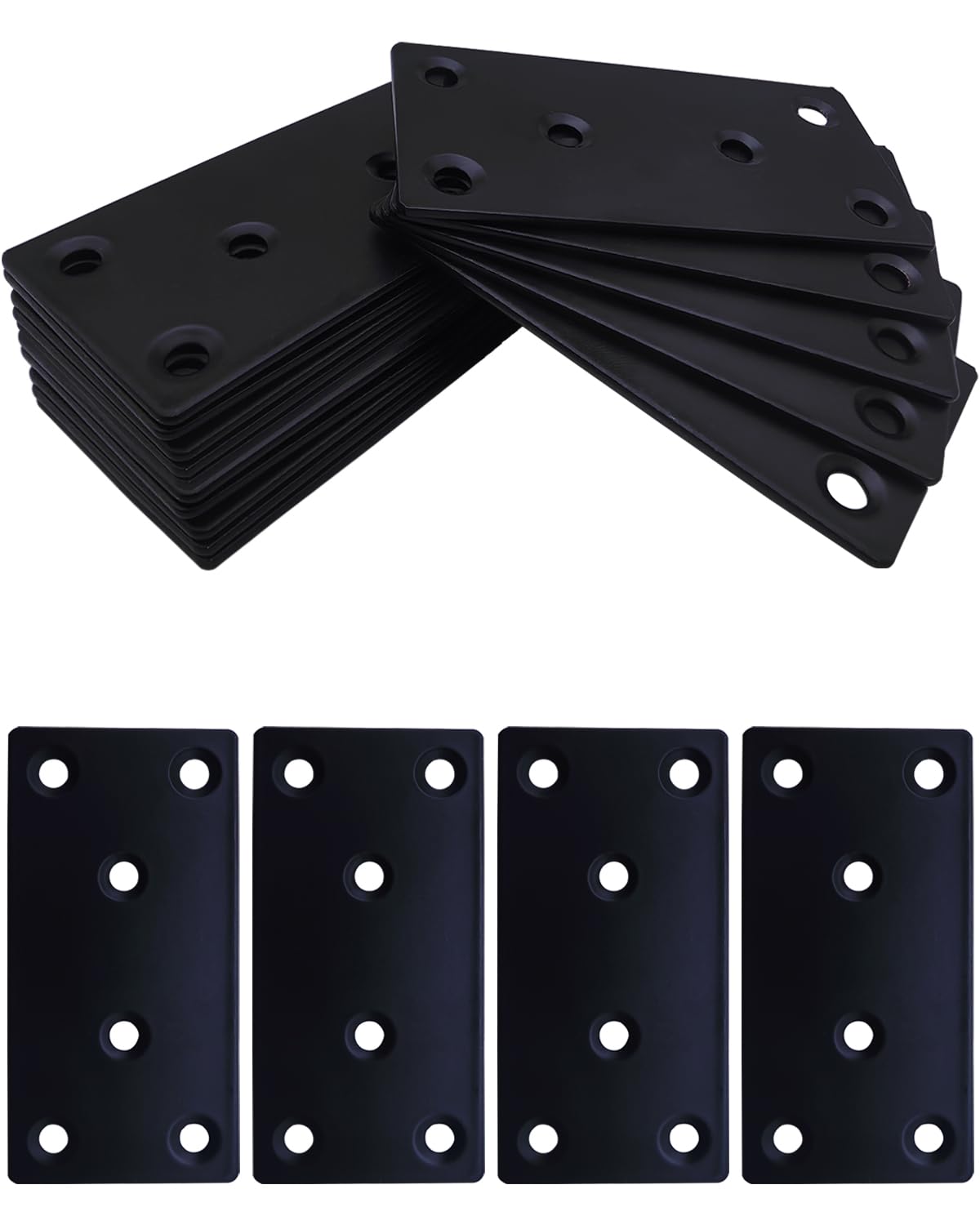 BINCKIN Flachverbinder Holzverbinder, 80 × 40 × 1.8mm Lochbl