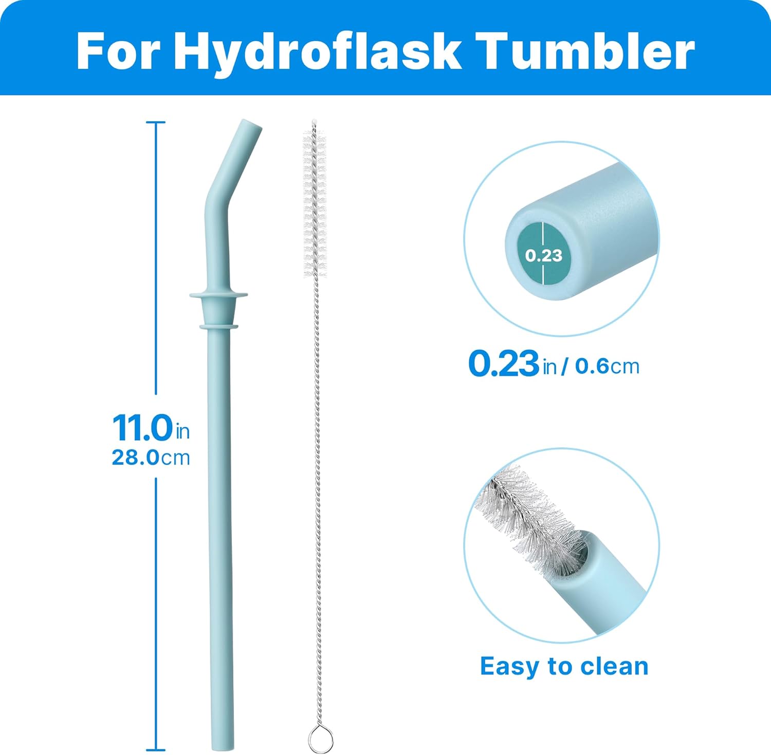 Press in Straw for Hydro Flask Travel Tumbler 20/28/32/40oz, Replacement Silicone Straw for Hydro Flask 40oz Tumbler(2 Pcs Pink) - Image 6