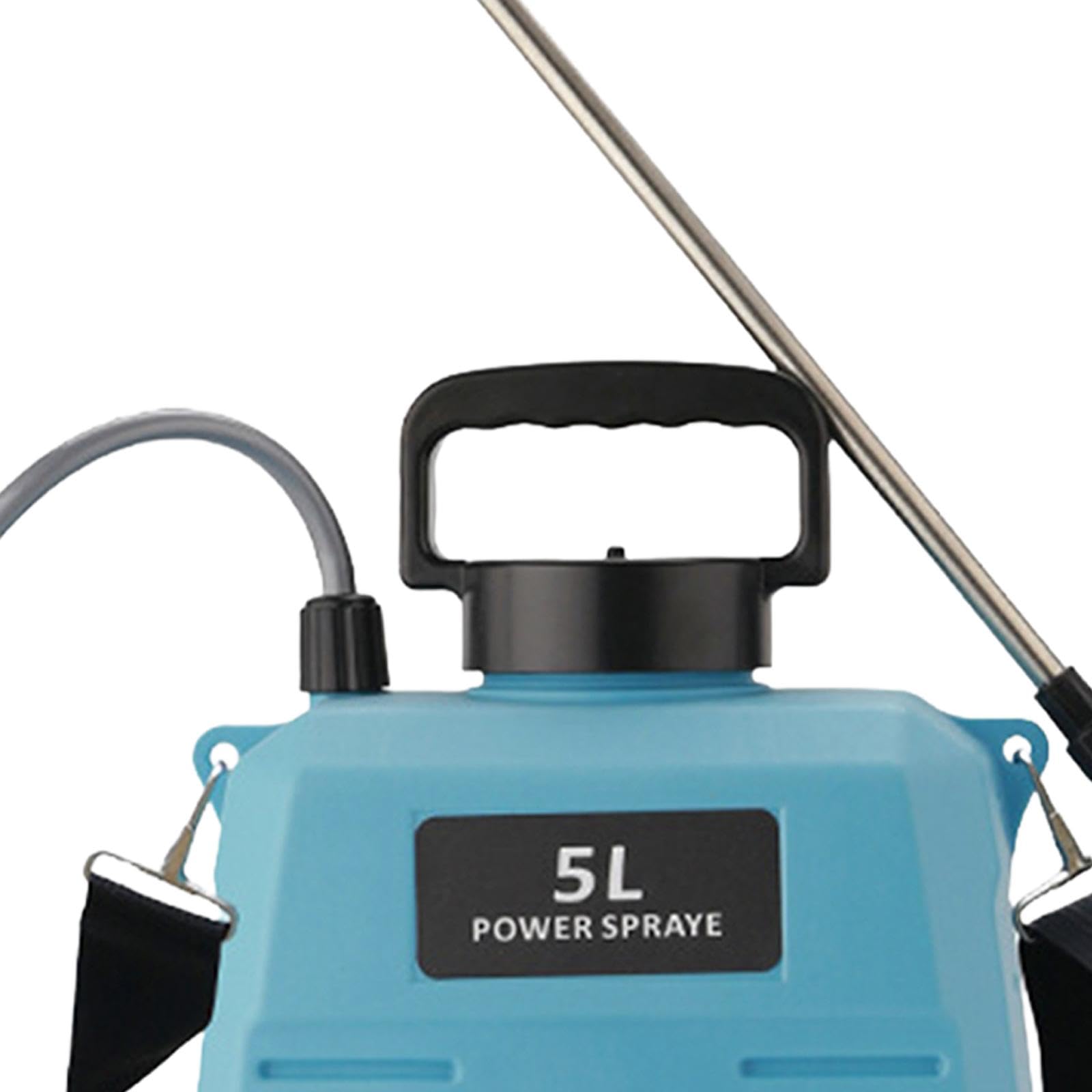 Gralara Pulverizadores de Bomba eléctrica, varitas retráctiles con Correa para el Hombro, Botella pulverizadora de riego Recargable por USB para riego de, 5L Azul
